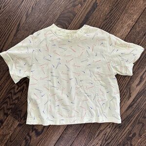 NIKE Girls Logo Printed Cotton T-shirt S